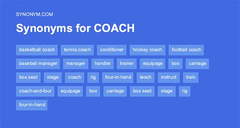 coaches synonym.